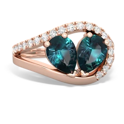 Alexandrite Nestled Heart Keepsake 14K Rose Gold ring R5650