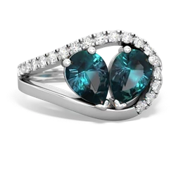 Alexandrite Nestled Heart Keepsake 14K White Gold ring R5650