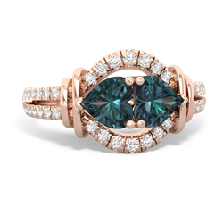 Alexandrite Art-Deco Keepsake 14K Rose Gold ring R5630