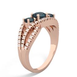 Lab Pink Sapphire Three Stone Aurora 14K Rose Gold ring R3080