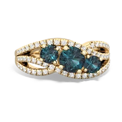 Sapphire Three Stone Aurora 14K Yellow Gold ring R3080