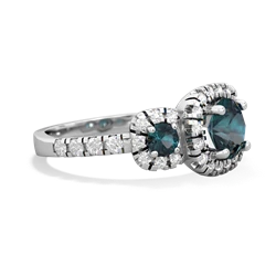 Aquamarine Regal Halo 14K White Gold ring R5350