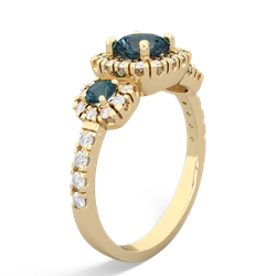 Aquamarine Regal Halo 14K Yellow Gold ring R5350