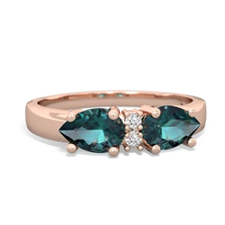 Alexandrite Pear Bowtie 14K Rose Gold ring R0865