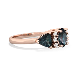 Blue Topaz Antique Style Three Stone 14K Rose Gold ring R2186