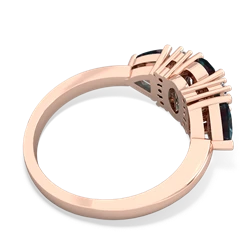 Garnet Antique Style Three Stone 14K Rose Gold ring R2186