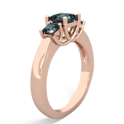 Onyx Three Stone Trellis 14K Rose Gold ring R4015