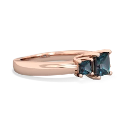 Blue Topaz Three Stone Trellis 14K Rose Gold ring R4015