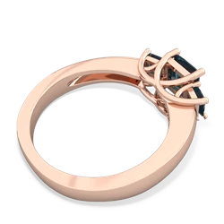 Aquamarine Three Stone Trellis 14K Rose Gold ring R4015