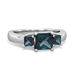 Blue Topaz Three Stone Trellis 14K White Gold ring R4015