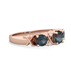 Alexandrite Hugs And Kisses 14K Rose Gold ring R5016