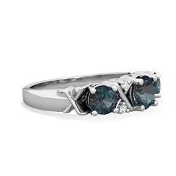 Jade Hugs And Kisses 14K White Gold ring R5016