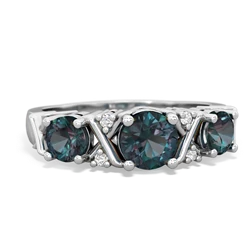 Turquoise Hugs And Kisses 14K White Gold ring R5016