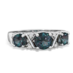 Onyx Hugs And Kisses 14K White Gold ring R5016