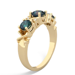 Alexandrite Hugs And Kisses 14K Yellow Gold ring R5016