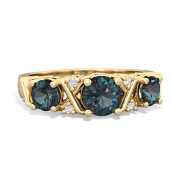 Tanzanite Hugs And Kisses 14K Yellow Gold ring R5016