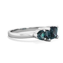 Blue Topaz Three Stone 14K White Gold ring R5235