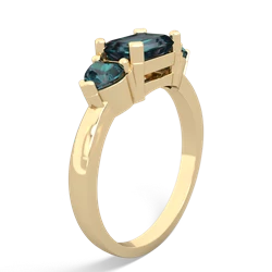 Aquamarine Three Stone 14K Yellow Gold ring R5235