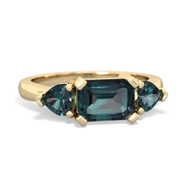 Tanzanite Three Stone 14K Yellow Gold ring R5235