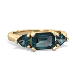 London Topaz Three Stone 14K Yellow Gold ring R5235