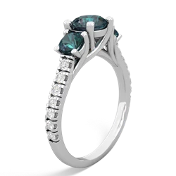 Emerald Pave Trellis 14K White Gold ring R5500