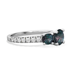 Alexandrite Pave Trellis 14K White Gold ring R5500