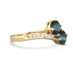 Alexandrite Channel Set Two Stone 14K Yellow Gold ring R5303