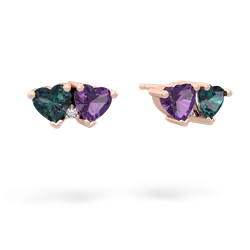 Alexandrite Sweethearts 14K Rose Gold earrings E5260