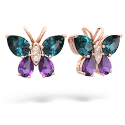 Alexandrite Butterfly 14K Rose Gold earrings E2215