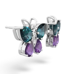 Alexandrite Butterfly 14K White Gold earrings E2215