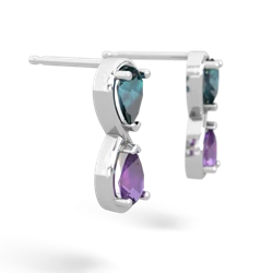 Alexandrite Infinity 14K White Gold earrings E5050