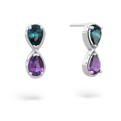 Alexandrite Infinity 14K White Gold earrings E5050