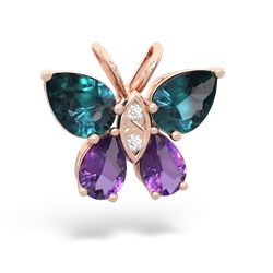 Alexandrite Butterfly 14K Rose Gold pendant P2215