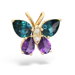 Alexandrite Butterfly 14K Yellow Gold pendant P2215