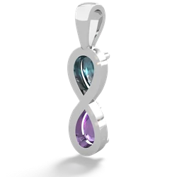 Alexandrite Infinity 14K White Gold pendant P5050