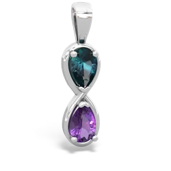 Alexandrite Infinity 14K White Gold pendant P5050