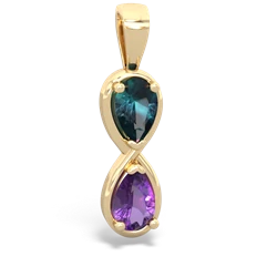 Alexandrite Infinity 14K Yellow Gold pendant P5050