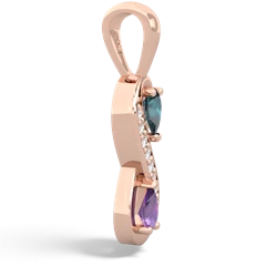 Alexandrite Diamond Infinity 14K Rose Gold pendant P5390