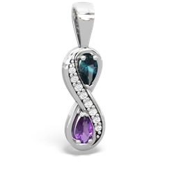 Alexandrite Diamond Infinity 14K White Gold pendant P5390