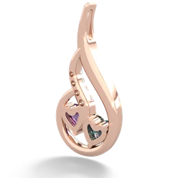 Alexandrite Keepsake Curves 14K Rose Gold pendant P5450