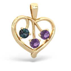 Alexandrite Glowing Heart 14K Yellow Gold pendant P2233