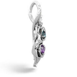 Alexandrite Rose Vine 14K White Gold pendant P5680