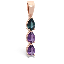 Alexandrite Dew Drops 14K Rose Gold pendant P2251