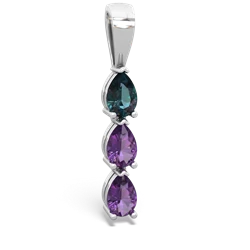 Alexandrite Dew Drops 14K White Gold pendant P2251