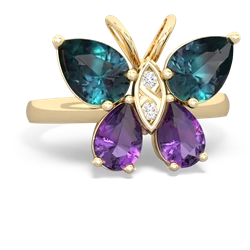 Alexandrite Butterfly 14K Yellow Gold ring R2215