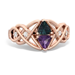 Alexandrite Keepsake Celtic Knot 14K Rose Gold ring R5300