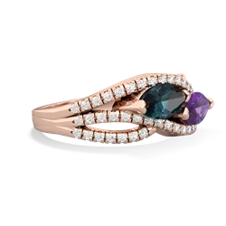 Alexandrite Diamond Rivers 14K Rose Gold ring R3070