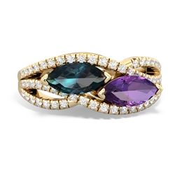 Alexandrite Diamond Rivers 14K Yellow Gold ring R3070