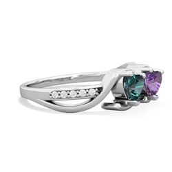 Alexandrite Side By Side 14K White Gold ring R3090