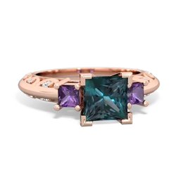 Alexandrite Eternal Embrace Engagement 14K Rose Gold ring C2001